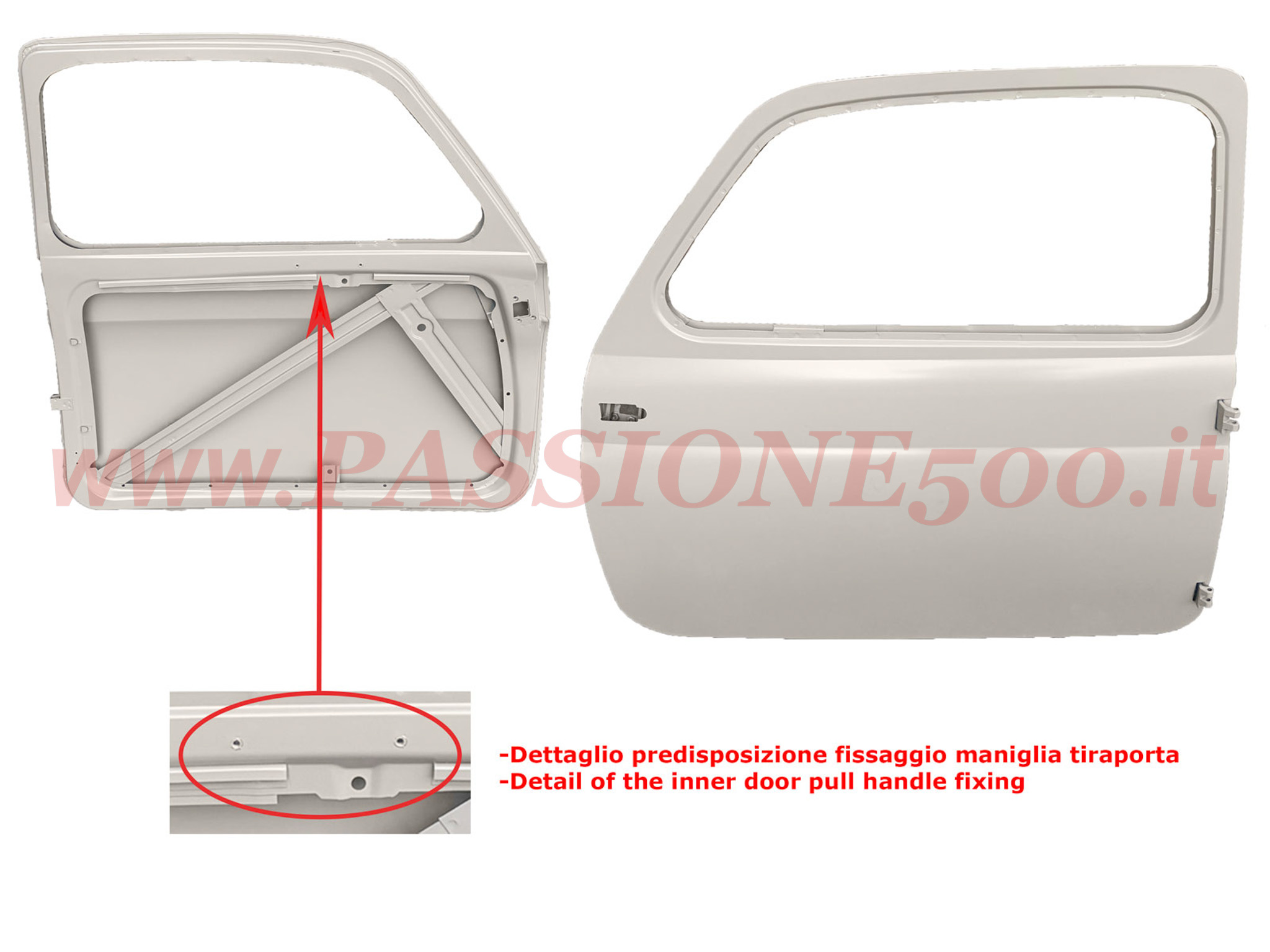 Porta Sinistra Fiat 500 D (da n.° per ricambi 193609 a 341070)