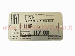 targhetta telaio fiat 500 l