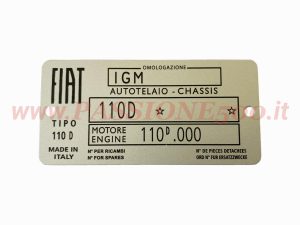 targhetta telaio fiat 500 D