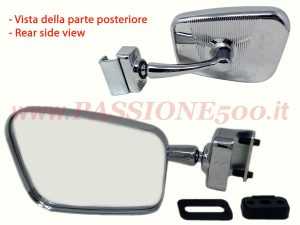 specchio morsetto metallo cromato Fiat 500