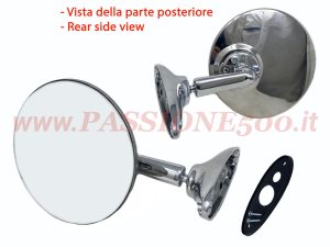 specchio rotondo vite cromato Fiat 500