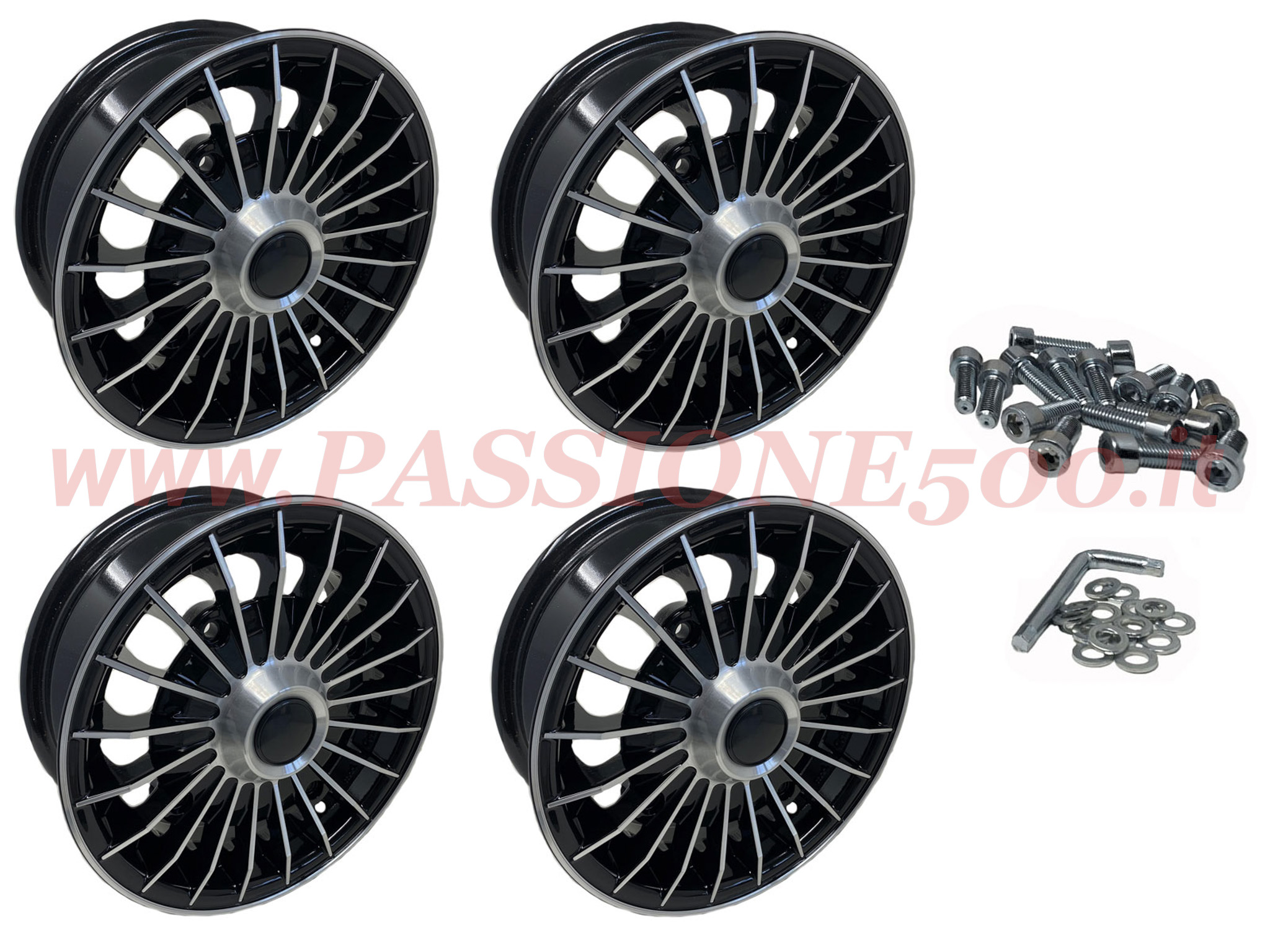 kit cerchi grifo black fiat 500