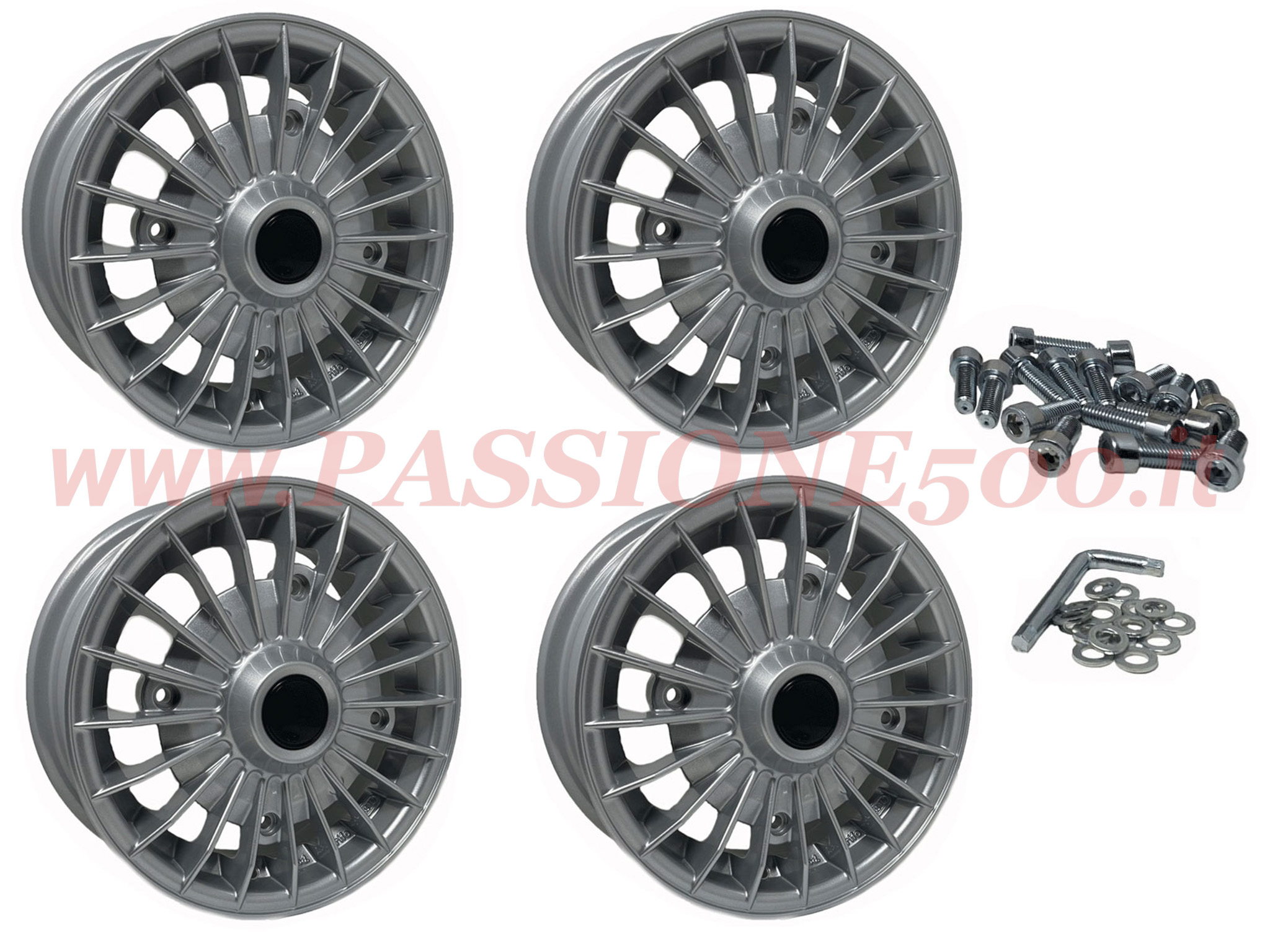 kit cerchi grifo silver fiat 500