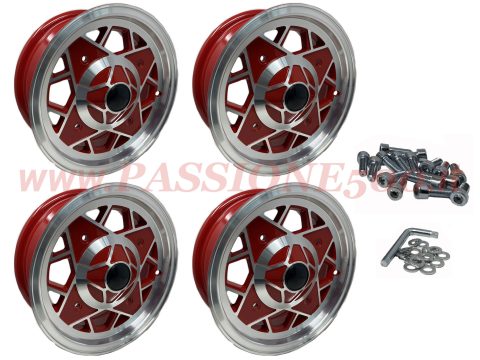 kit cerchi millemiglia red fiat 500