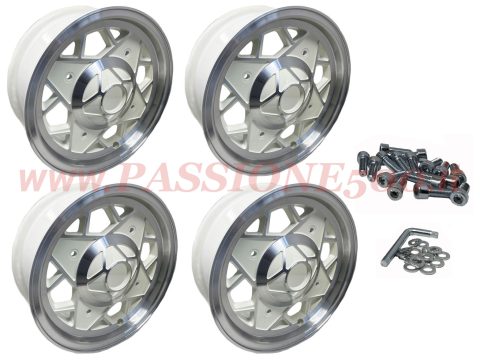 kit cerchi millemiglia bianchi fiat 500