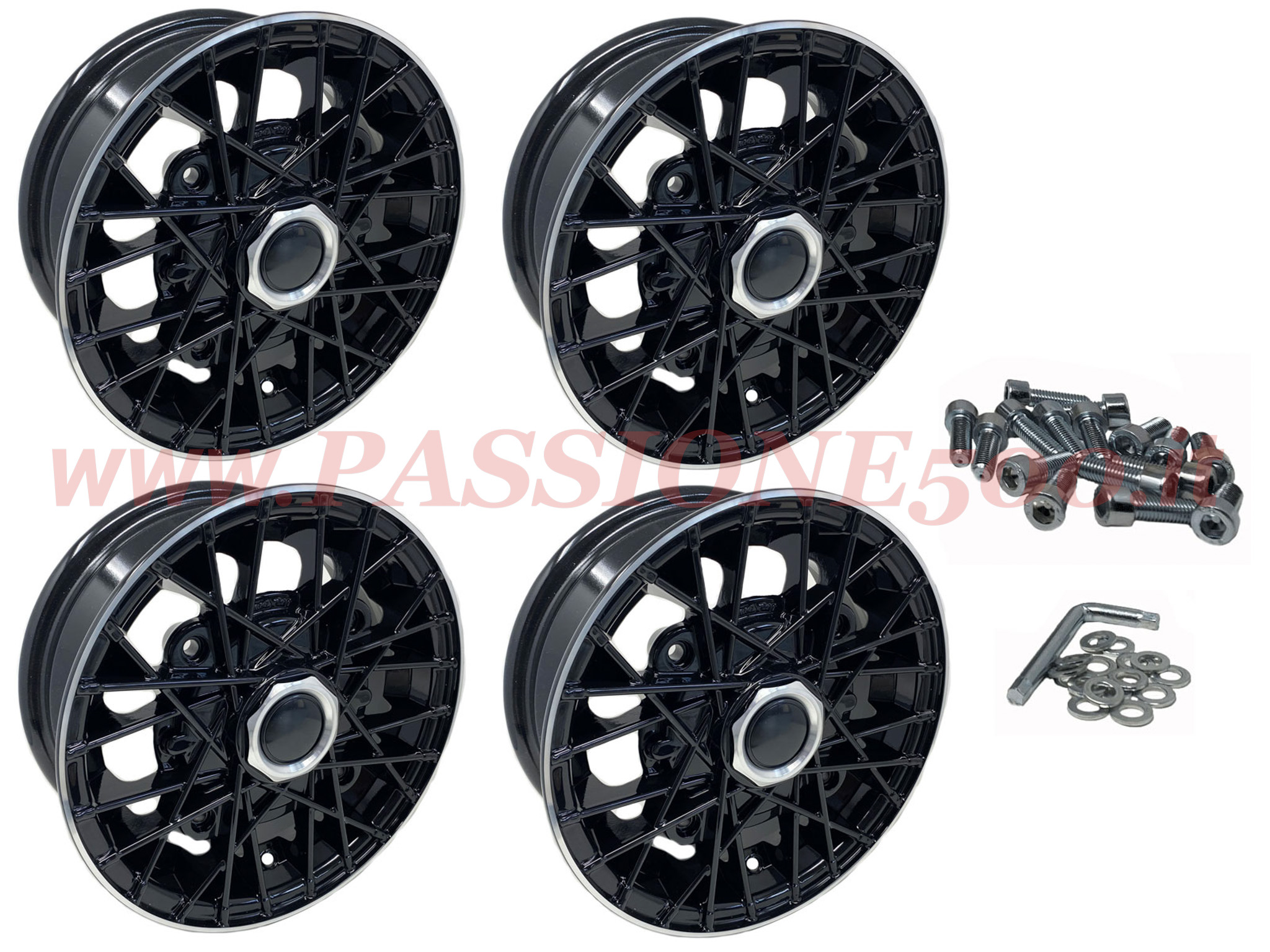 kit cerchi ray black fiat 500