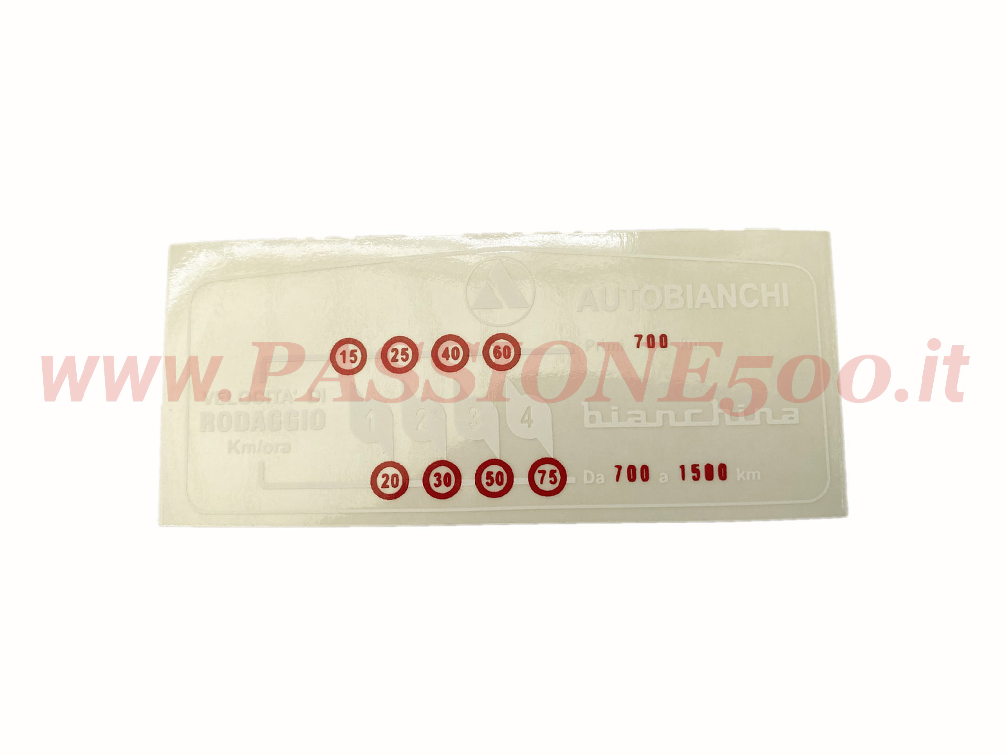 adesivo rodaggio autobianchi 500