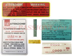 kit adesivi motore Fiat 500 D