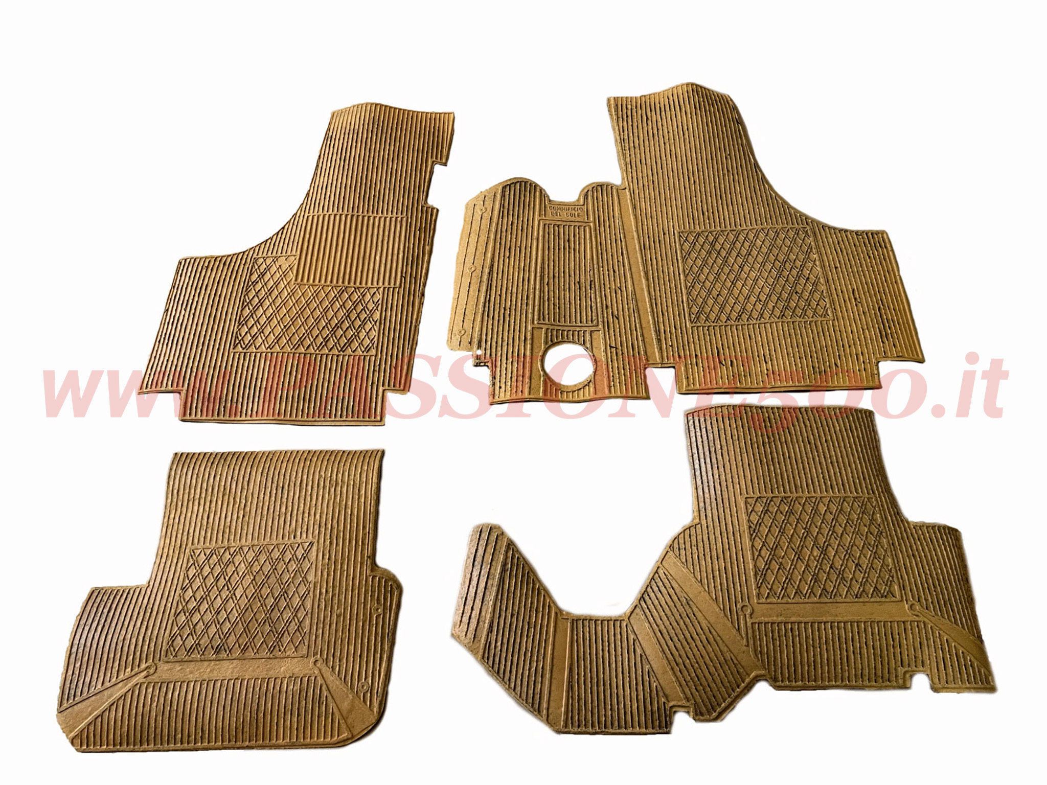 sovratappeti ocra gomma Fiat 500