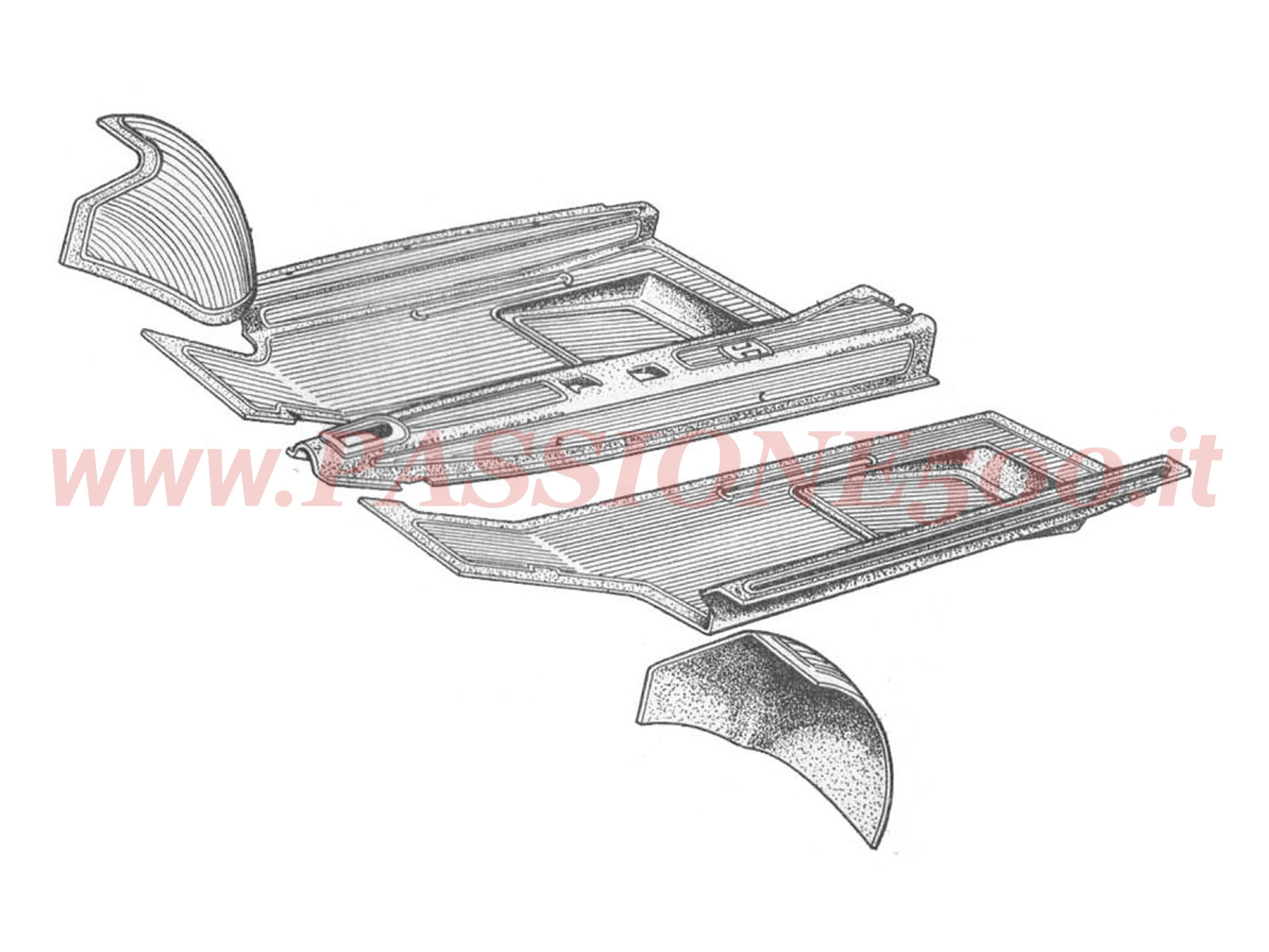 serie tappeti abitacolo Fiat 500 Giardiniera