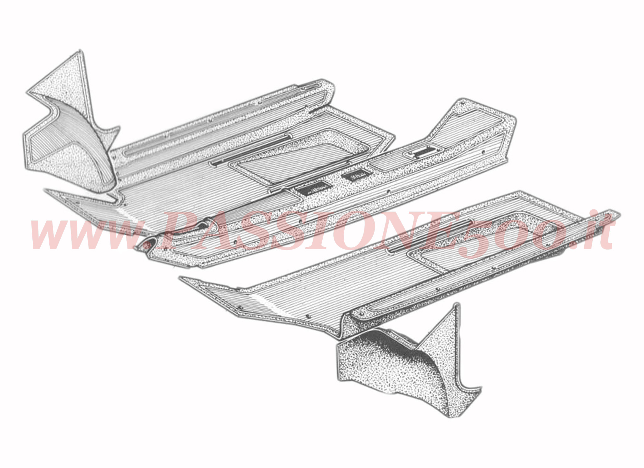 serie tappeti abitacolo Fiat 500 F