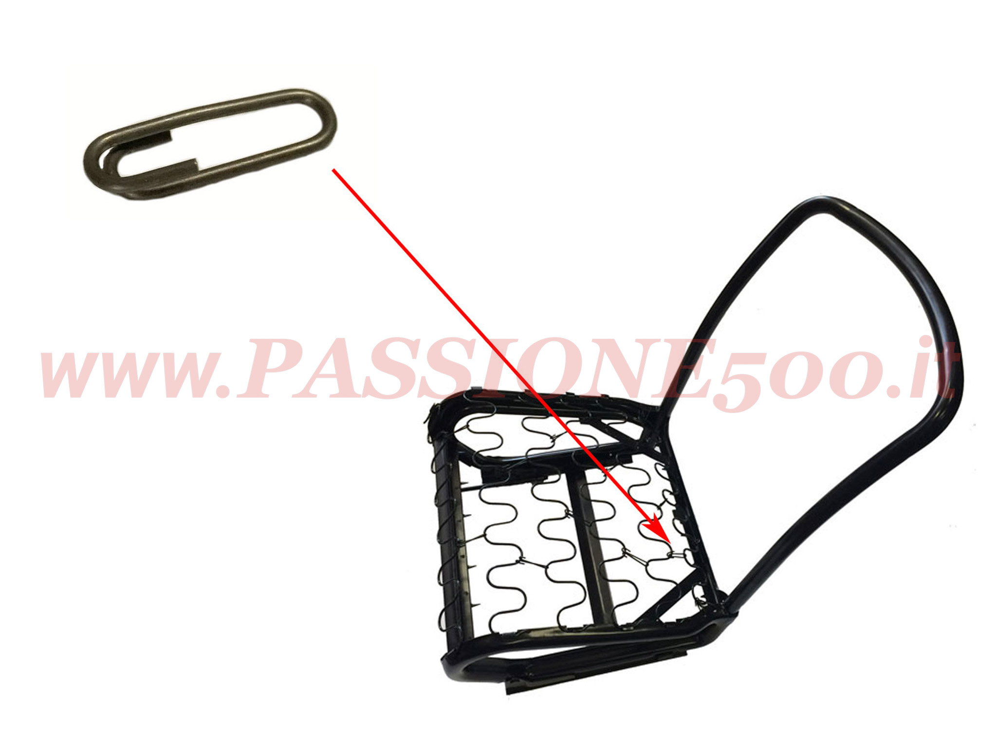 clip molle esterne sedile Fiat 500