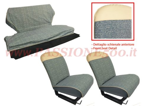 selleria tessuto striato blu Fiat 500 F
