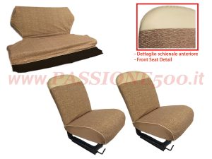 selleria tessuto striato marrone Fiat 500 D
