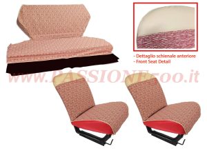 selleria tessuto striato rosso Fiat 500 D