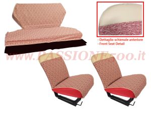 selleria tessuto rosso TV Fiat 500 D