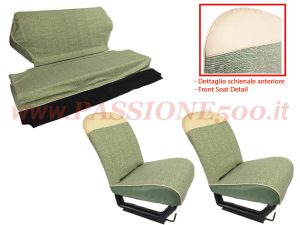 selleria tessuto striato verde Fiat 500 D