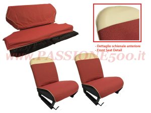 selleria tessuto rosso Fiat 500 D