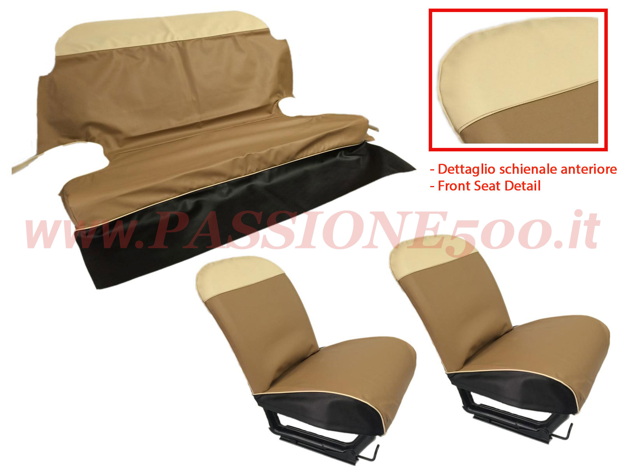 selleria vipla marrone Fiat 500 N