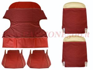 selleria tessuto rosso Fiat 500 N