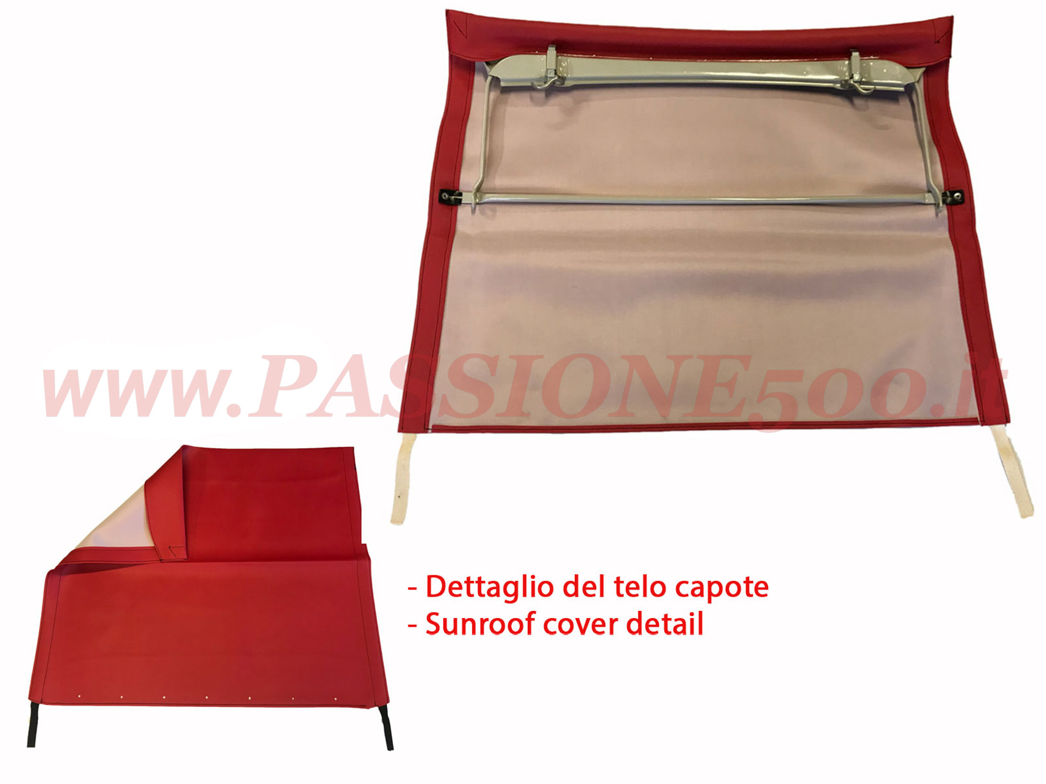 capote montata rosso Fiat 500 D