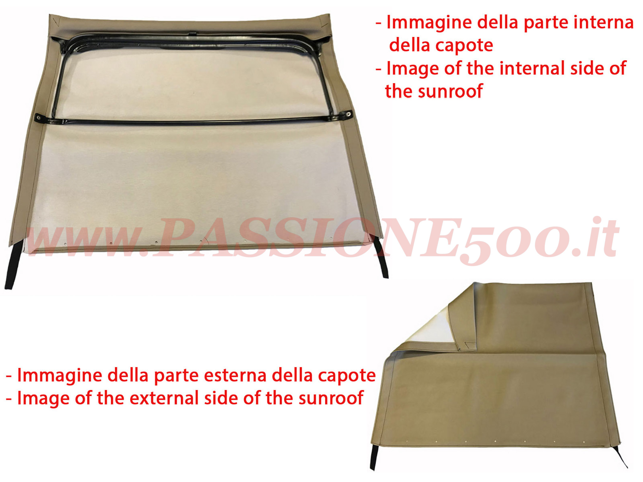 capote montata marrone Fiat 500