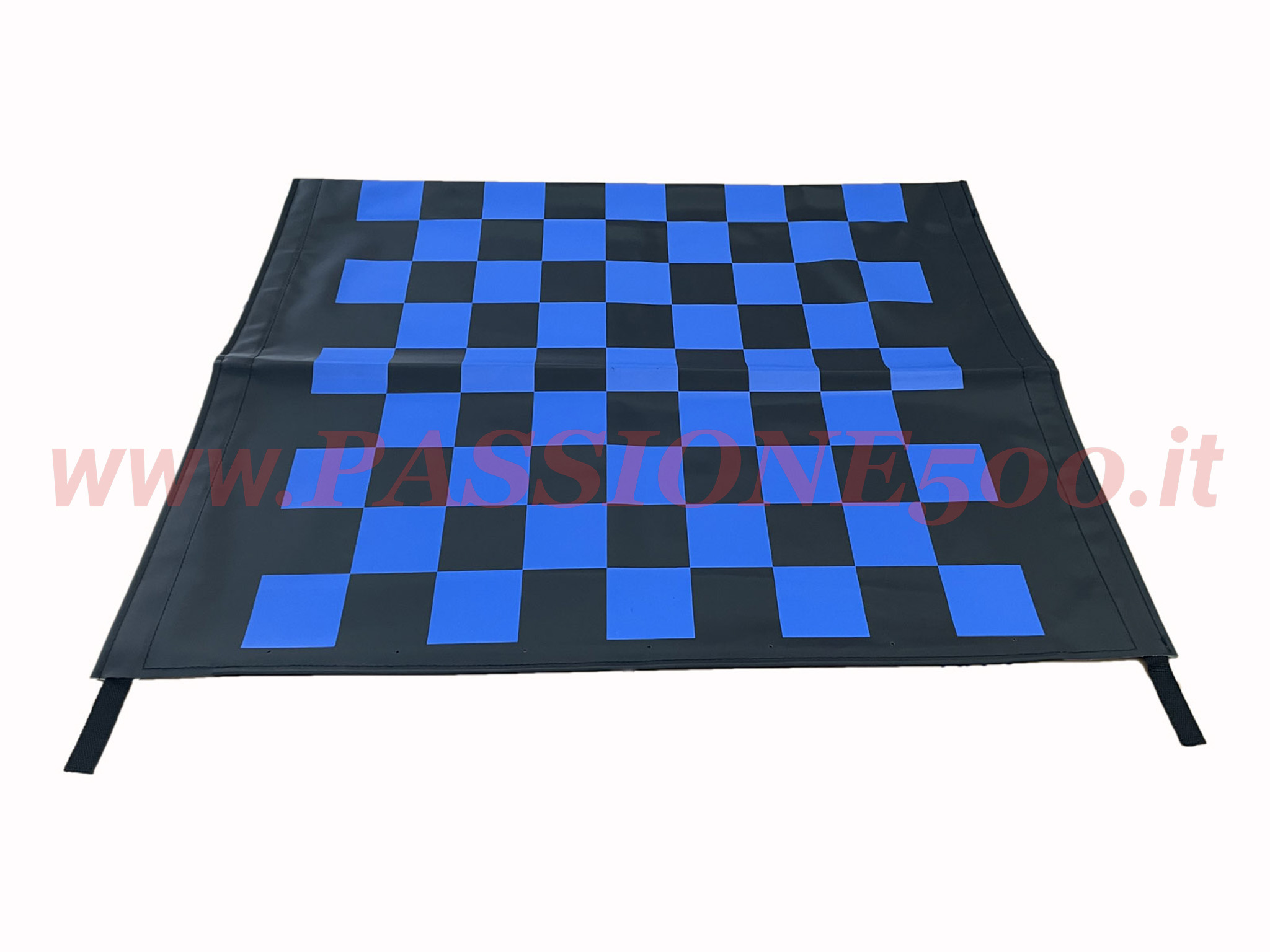 telo capote scacchi blu nero Fiat 500