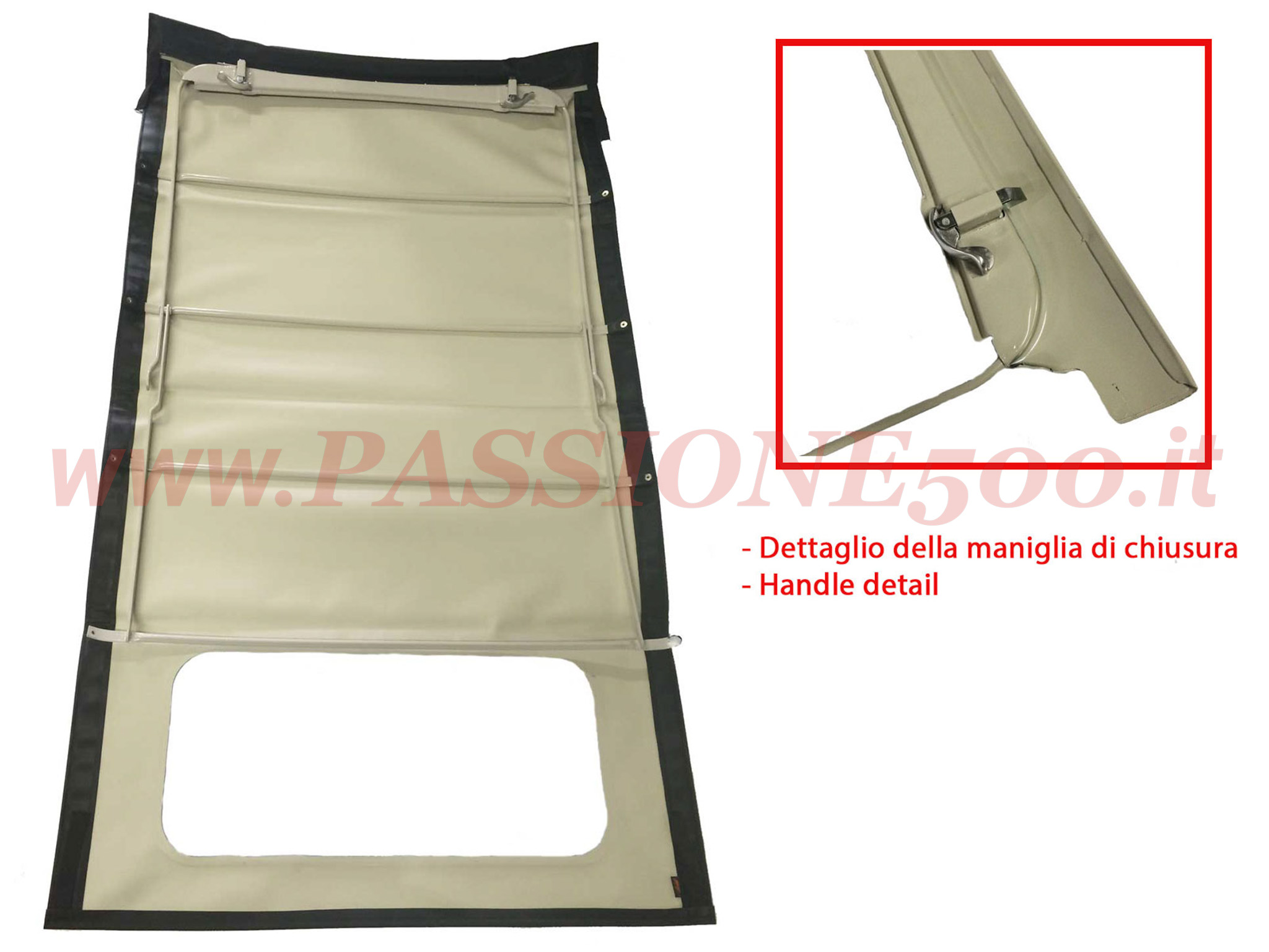 capote montata nero Fiat 500 N lungo