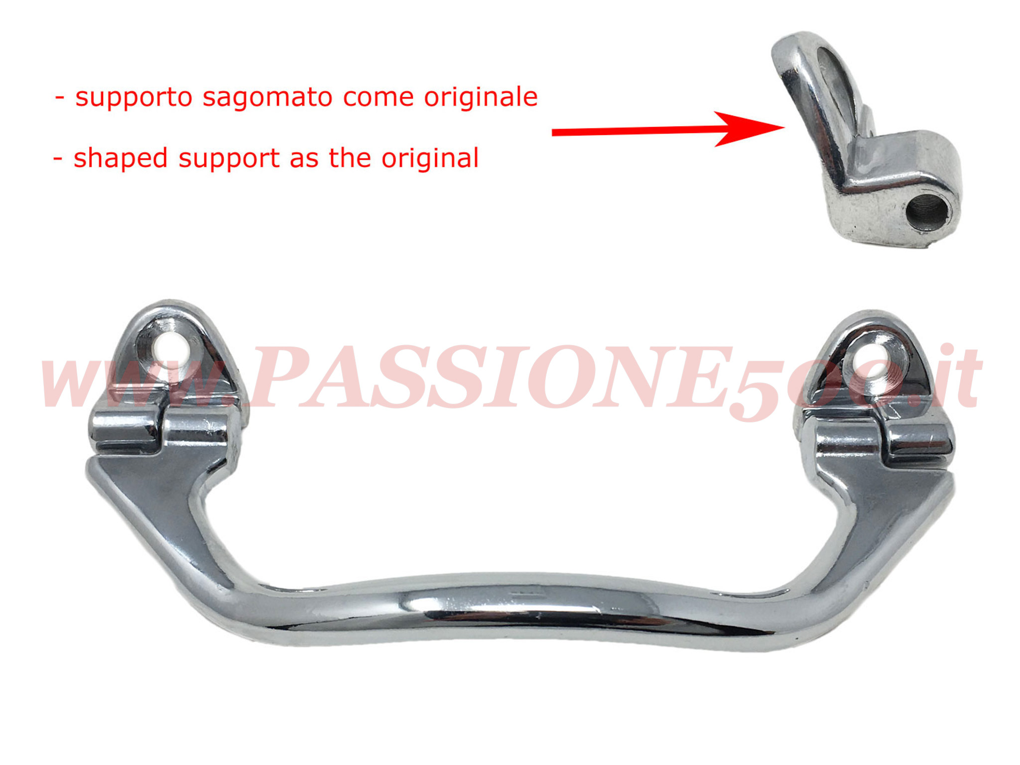 maniglia tiraporta cromata Fiat 500