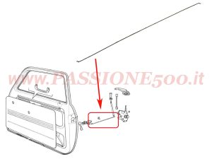asta meccanismo serratura Fiat 500