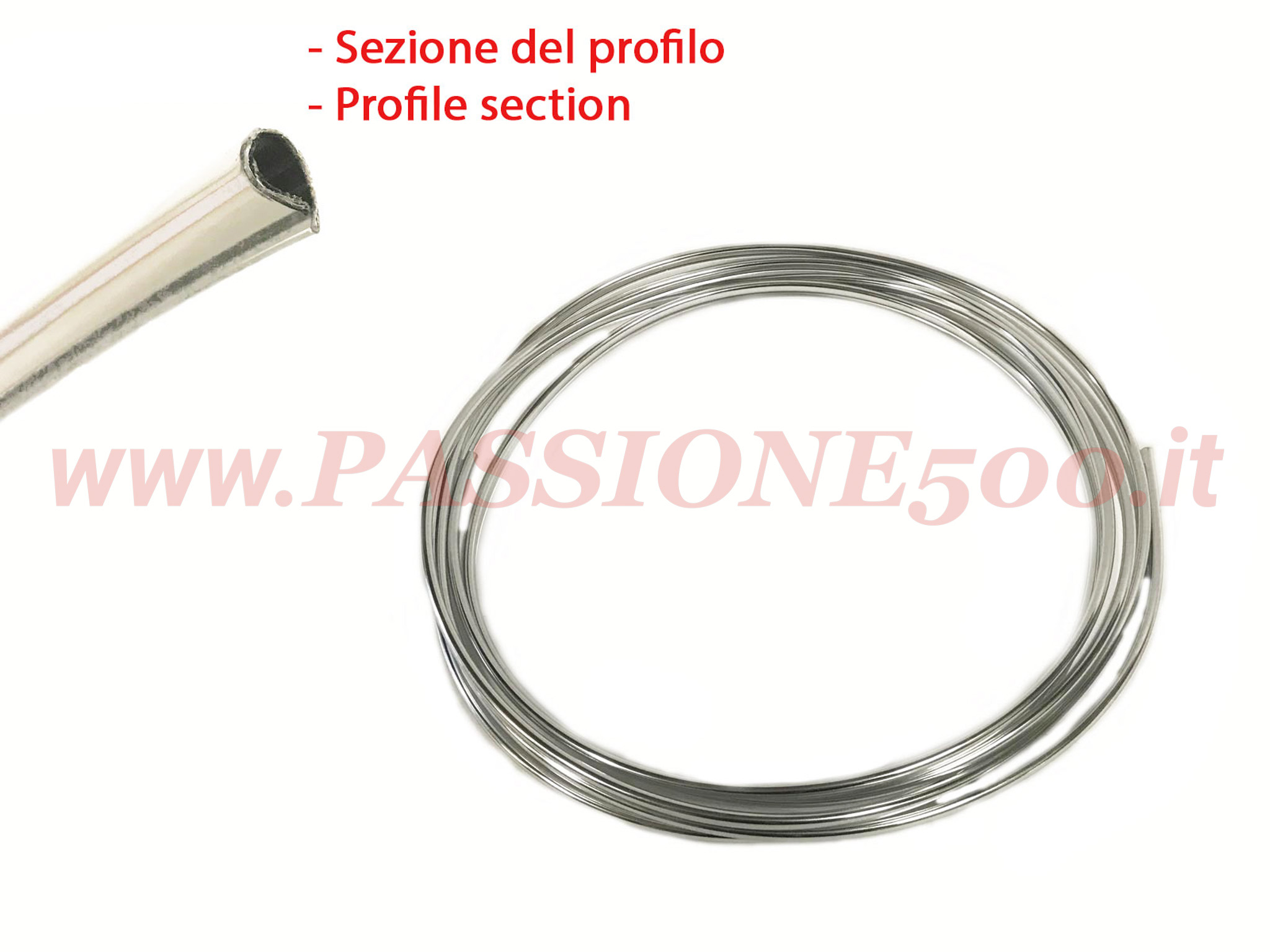 profilo gocciolatoio cromato Fiat 500