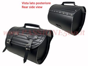 Valigia scay nero rigato portapacchi Fiat 500