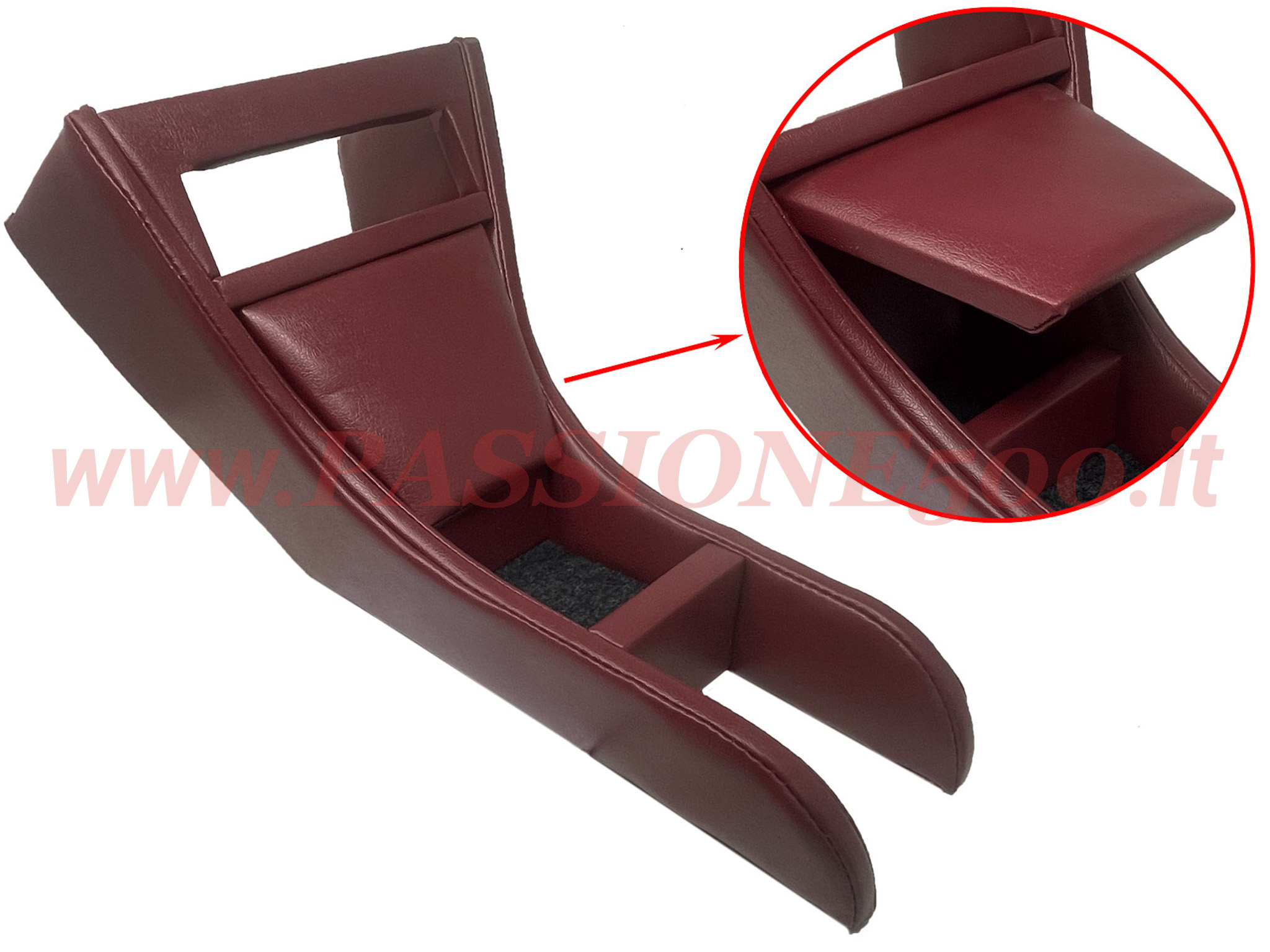 mobiletto portaradio fintapelle bordeaux Fiat 500