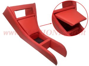 mobiletto portaradio fintapelle rosso Fiat 500