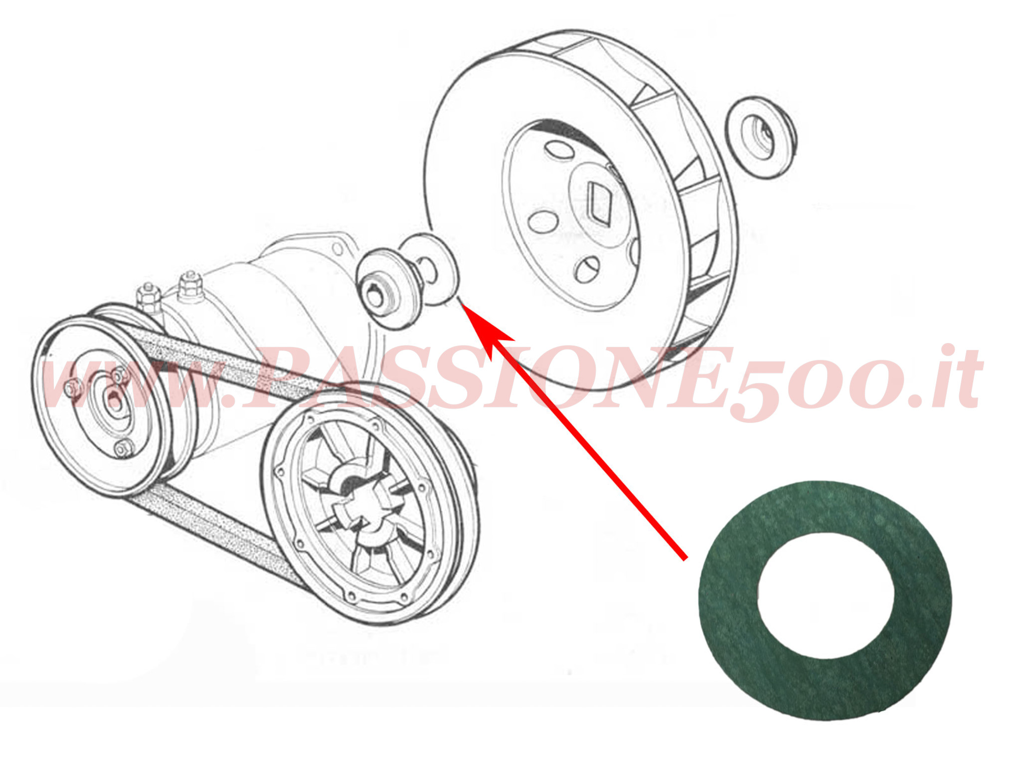 guarnizione mozzo dinamo fiat 500