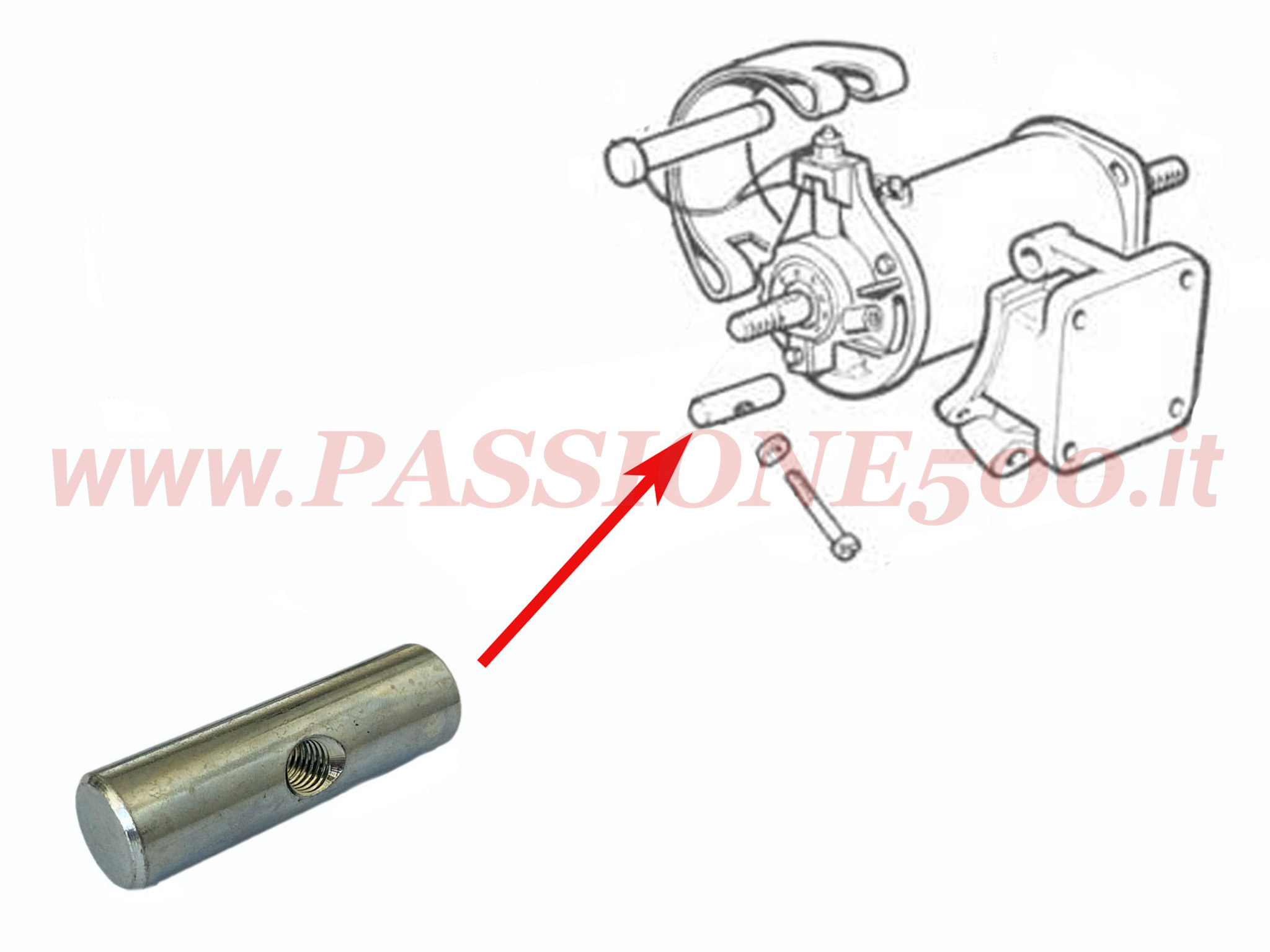 perno con foro fissaggio dinamo fiat 500