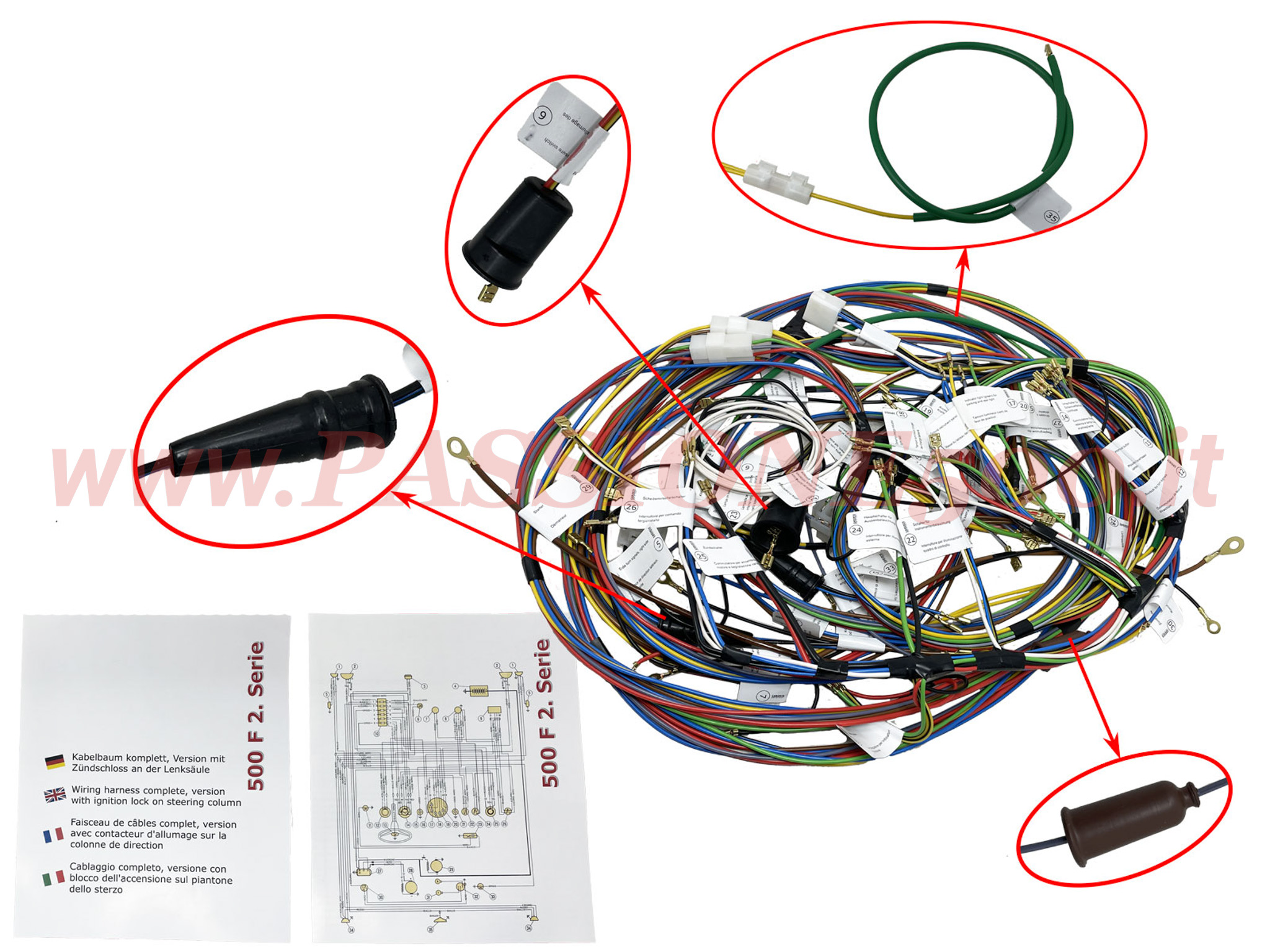 cablaggio impianto elettrico Fiat 500 F 2