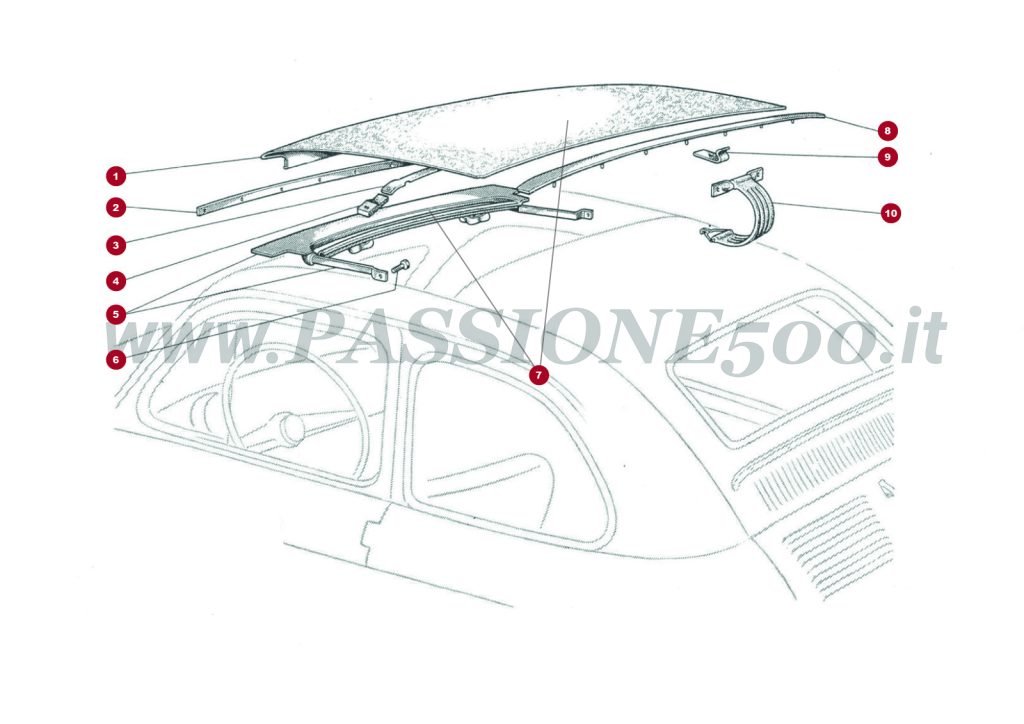 ESPLOSO 11C – Capote e particolari FIAT 500D