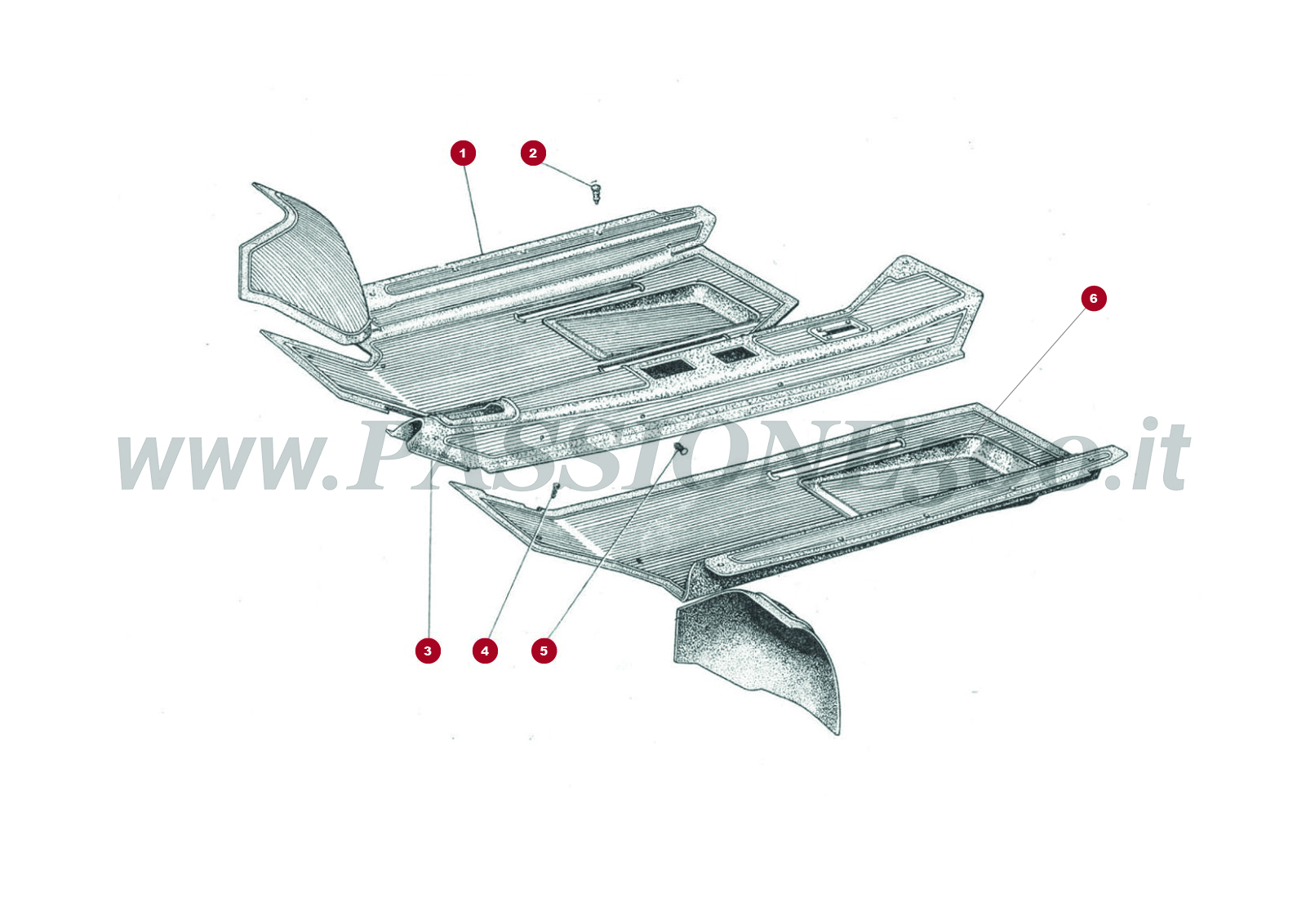 ZEICHNUNG 19C – Fahrgastraum verkleidungen FIAT 500N