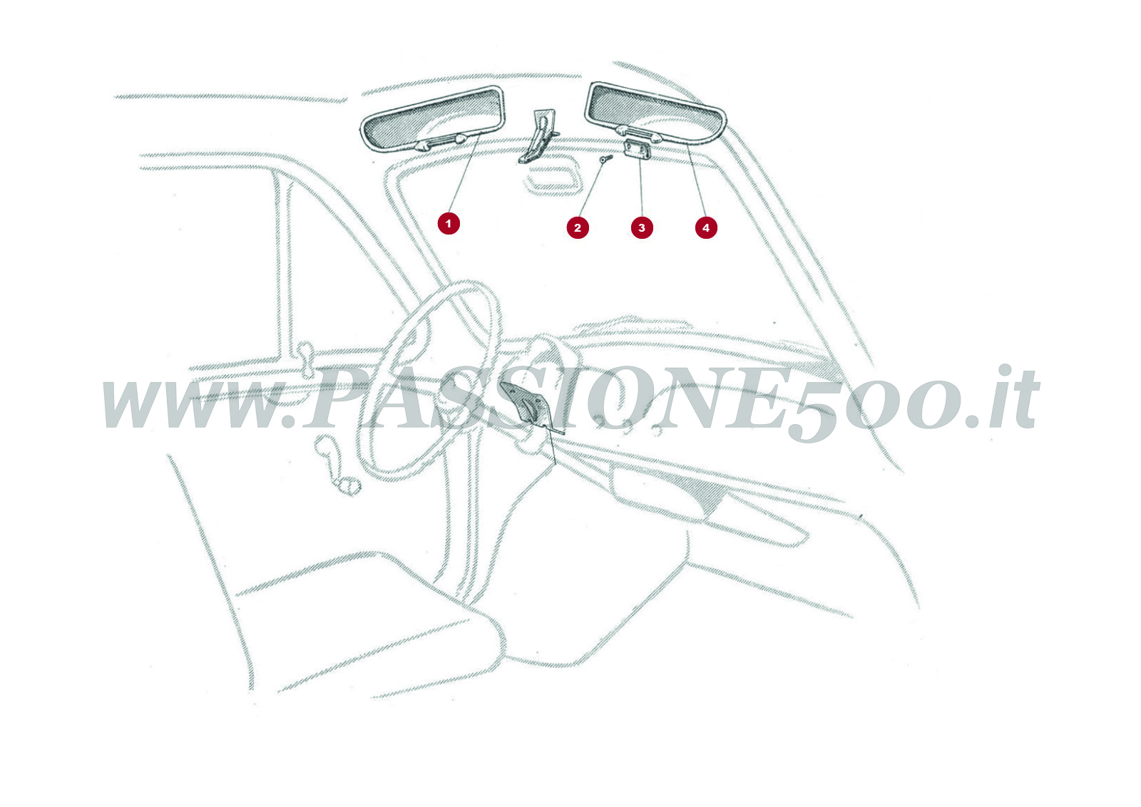 DRAWING 21C – Internal parts FIAT 500N Economica trasformabile
