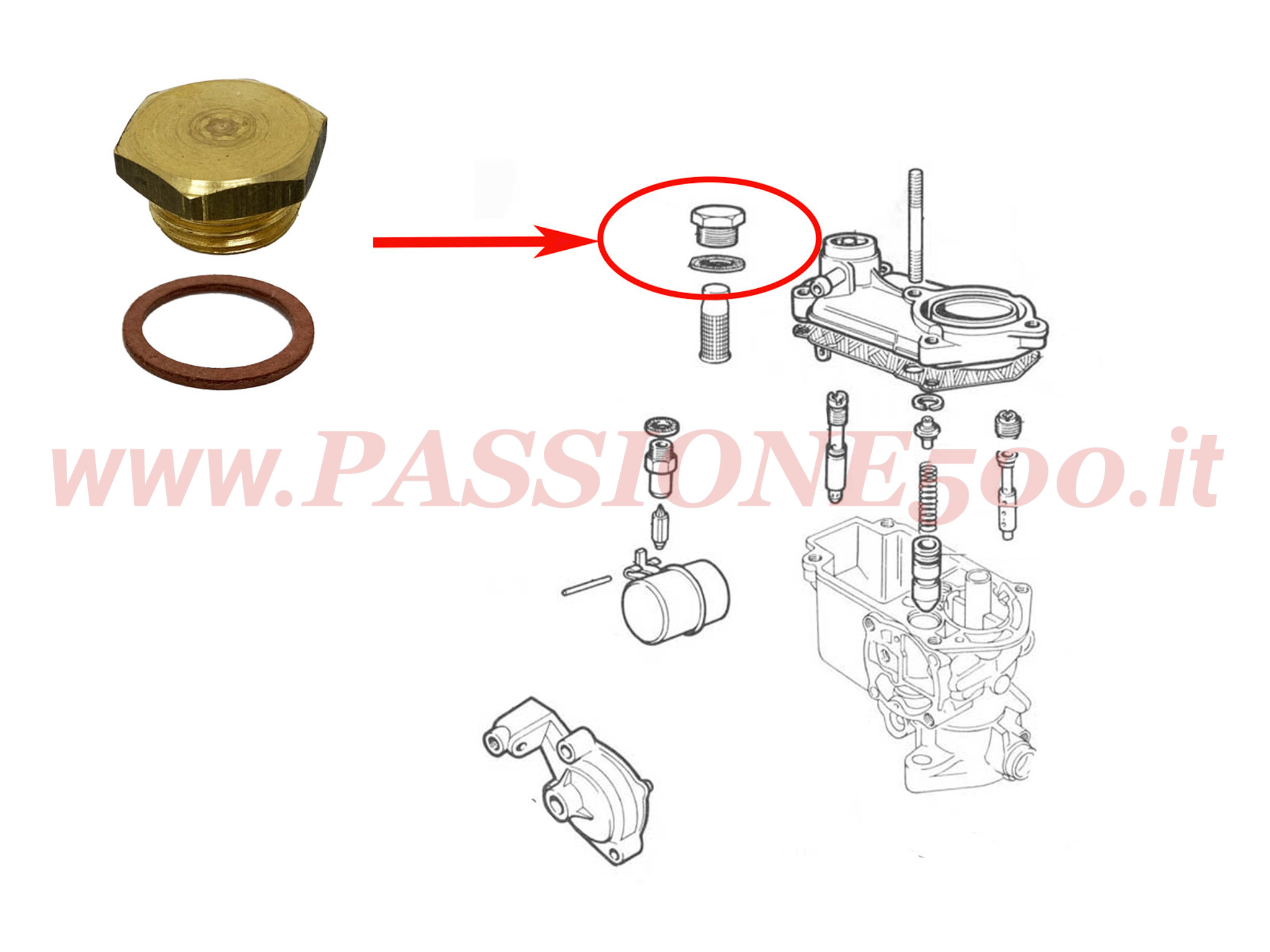 vite filtro carburatore Fiat 500