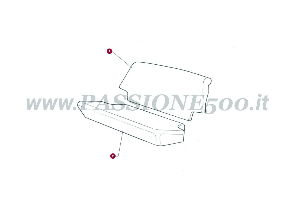 EXPLODED VIEW 18C – Rear seat and parts FIAT 500R