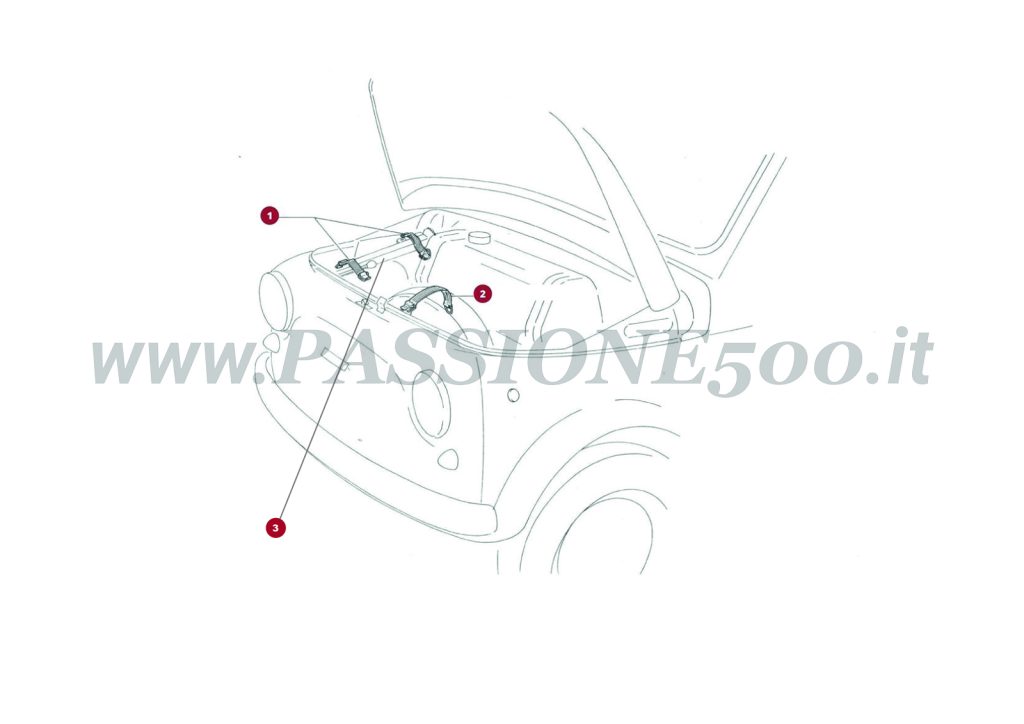 EXPLODED VIEW 6C– Jack lifter and fixing strap FIAT 500R