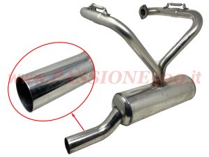 marmitta sportiva acciaio 2 in 1 50 mm Fiat 500