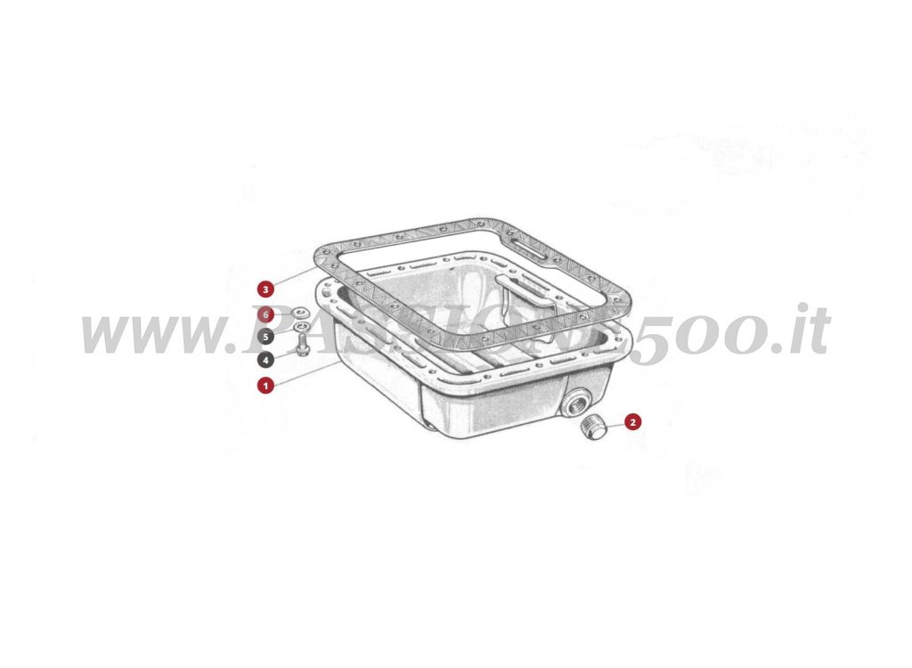 EXPLODED VIEW 2M – Oil sump FIAT 500N