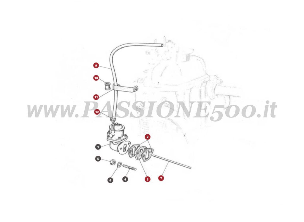 EXPLODED VIEW 8M – Fuel pump FIAT 500N
