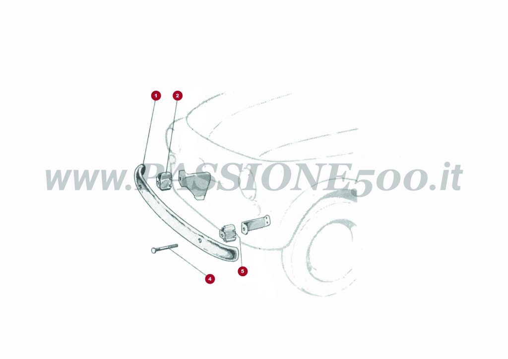 EXPLOSIONSZEICHNUNG 15C – Stoßstange vorne und sonstiges FIAT 500 Giardiniera Base D