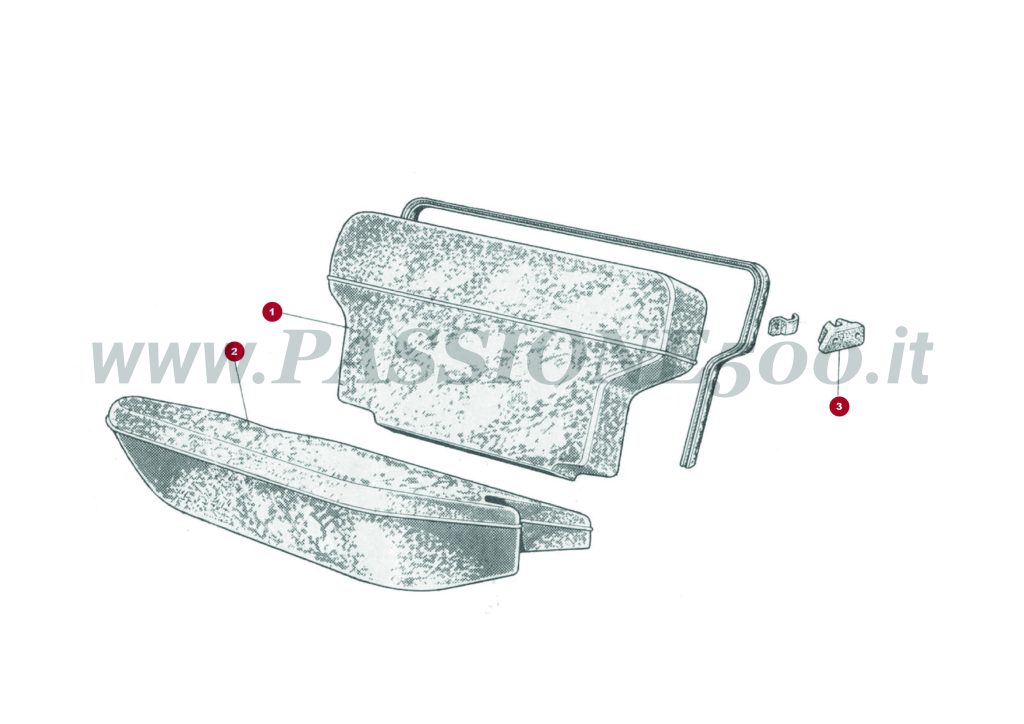 EXPLOSIONSZEICHNUNG 18C – Sitzbezüge rück und sitz zubehör FIAT 500 Giardiniera Base D