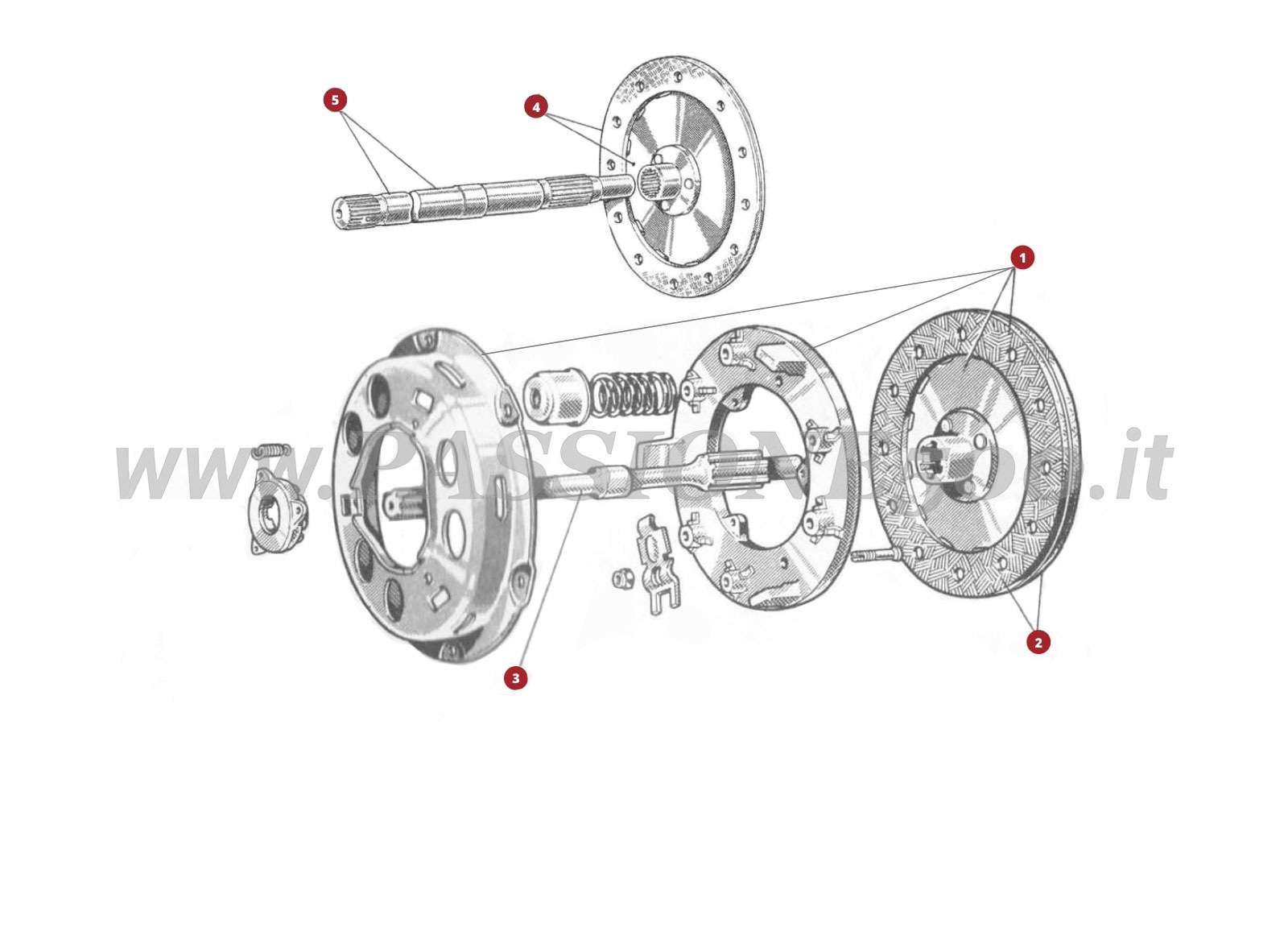 EXPLODED VIEW 16M – Clucth FIAT 500D