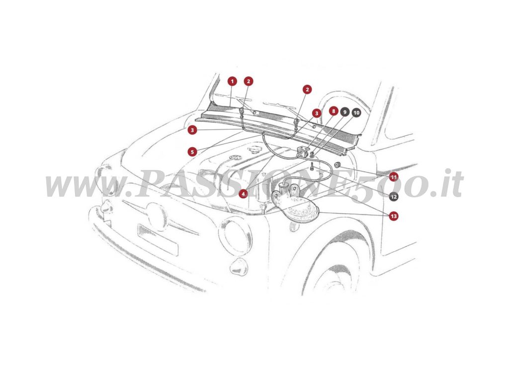 EXPLOSIONSZEICHNUNG 36M – Scheibenwaschanlage FIAT 500D
